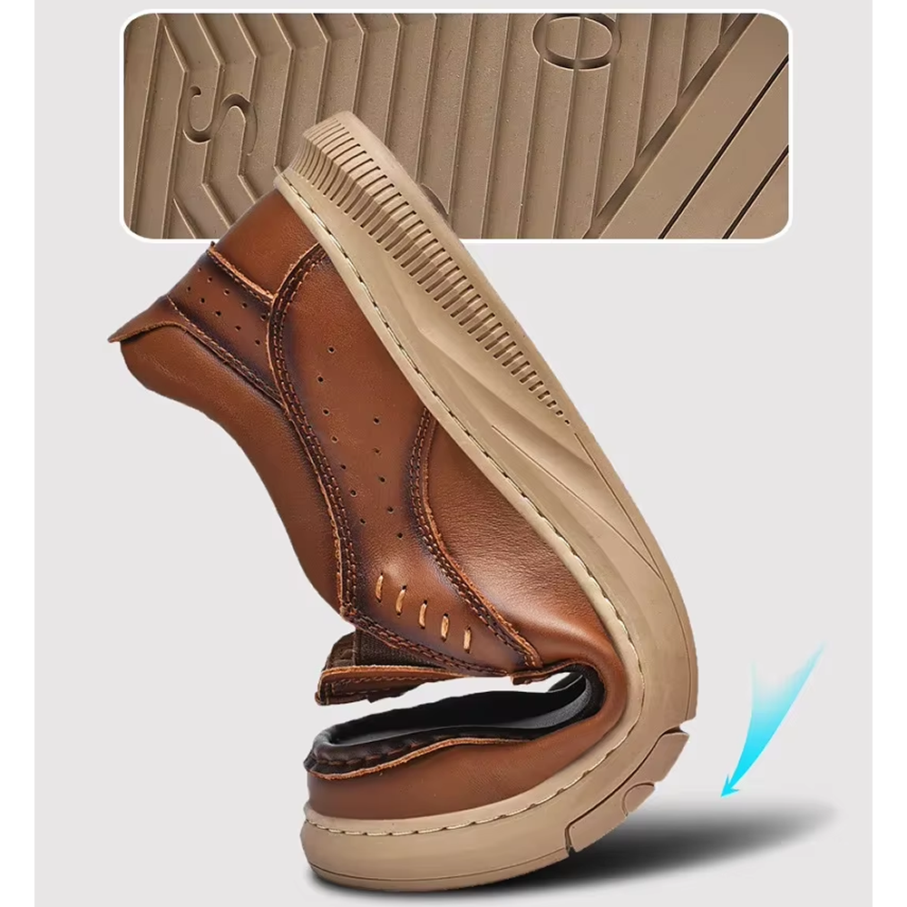 PrimeStep™ Genuine Leather Slip-On Loafers – Orthopedic Comfort for Everyday Wear