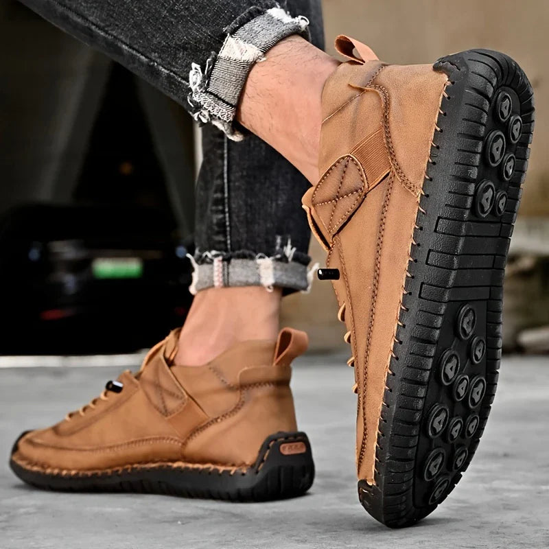 EaseStep™ Leather Sneakers – Soft Comfort & Orthopedic Support
