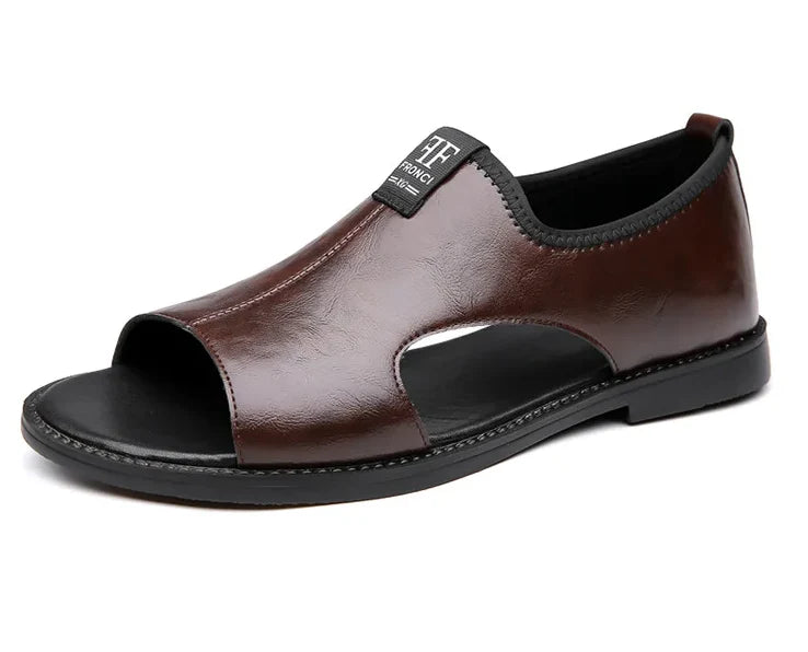 Men’s Leather Slip-On Sandals – All-Day Comfort & Support
