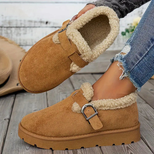 CozyStep™ Plush Round Toe Slip-on Shoes – Warmth & Orthopedic Comfort