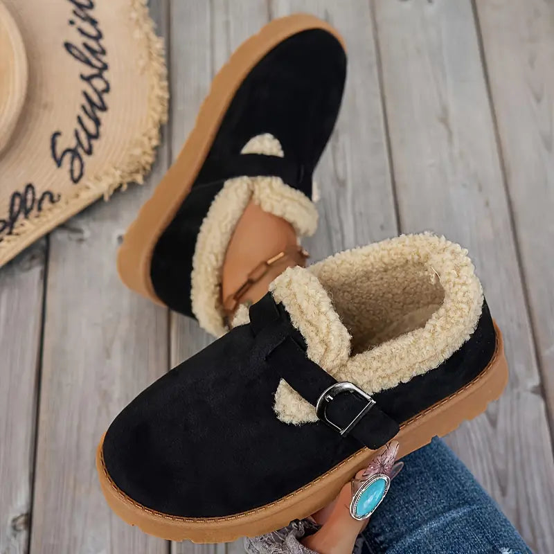 CozyStep™ Plush Round Toe Slip-on Shoes – Warmth & Orthopedic Comfort
