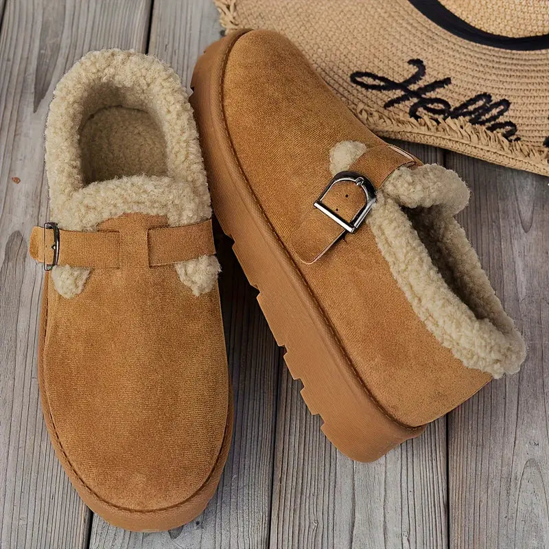 CozyStep™ Plush Round Toe Slip-on Shoes – Warmth & Orthopedic Comfort