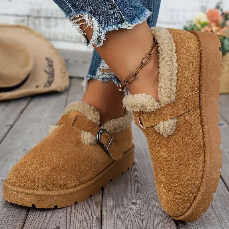 CozyStep™ Plush Round Toe Slip-on Shoes – Warmth & Orthopedic Comfort