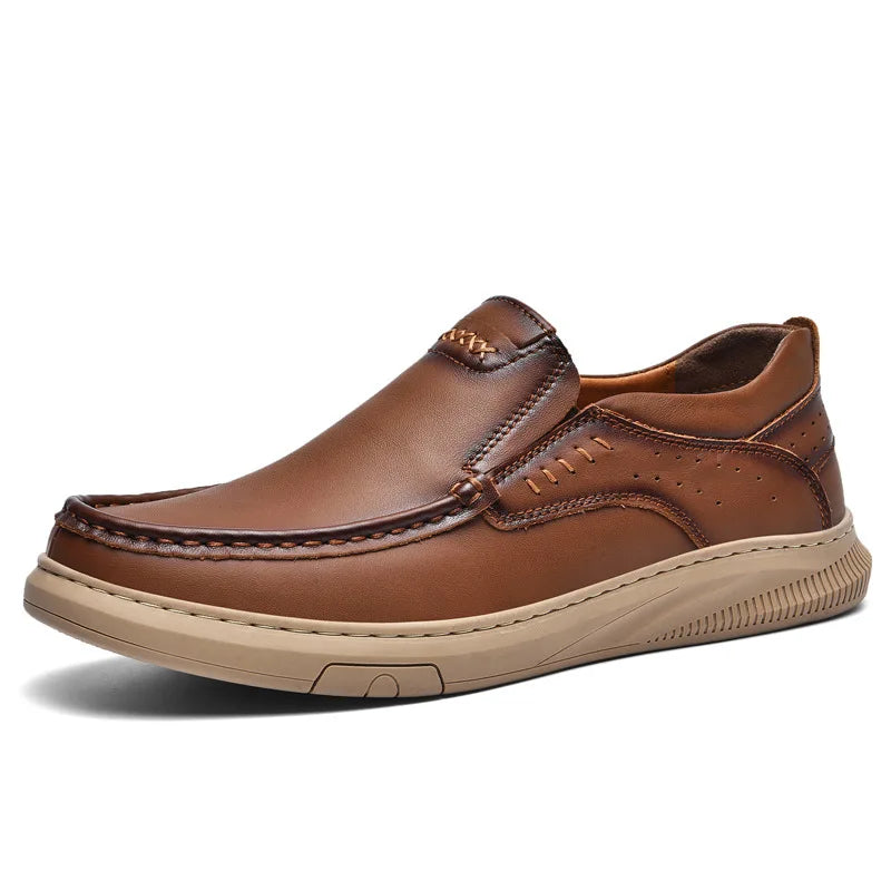PrimeStep™ Genuine Leather Slip-On Loafers – Orthopedic Comfort for Everyday Wear