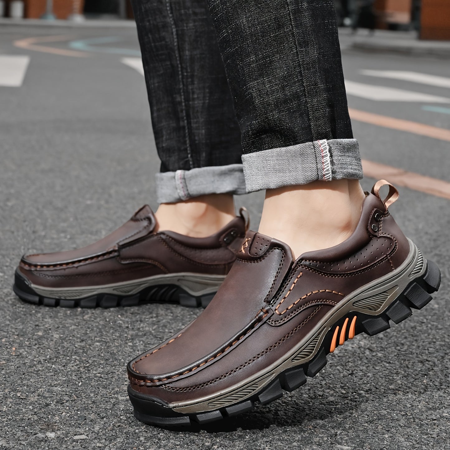 Men's Rugged Slip-On Shoes – Orthopedic Comfort & Wide Fit