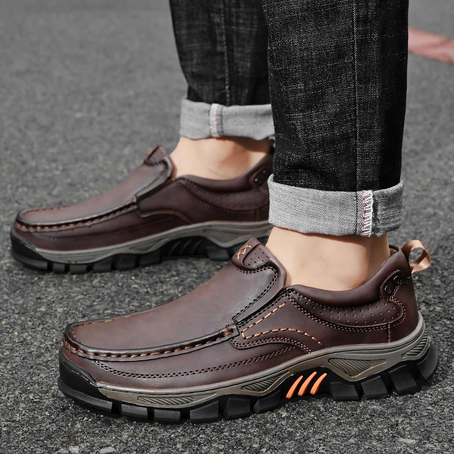 Men's Rugged Slip-On Shoes – Orthopedic Comfort & Wide Fit
