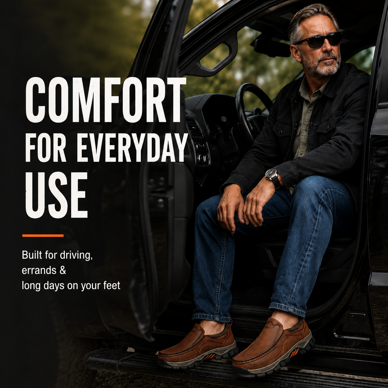 Men's Rugged Slip-On Shoes – Orthopedic Comfort & Wide Fit
