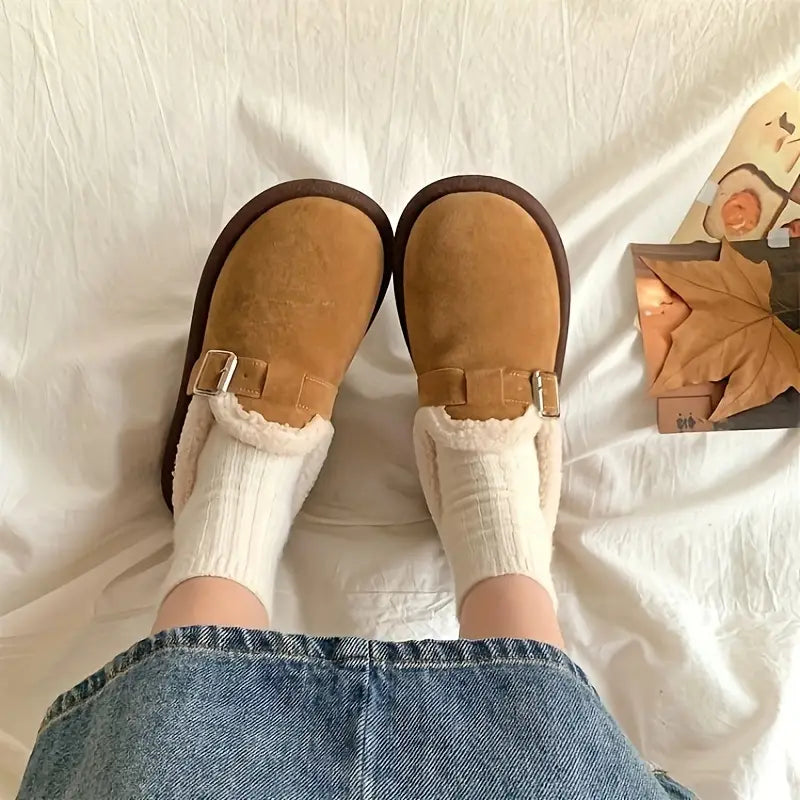 CozyStep™ Plush Round Toe Slip-on Shoes – Warmth & Orthopedic Comfort