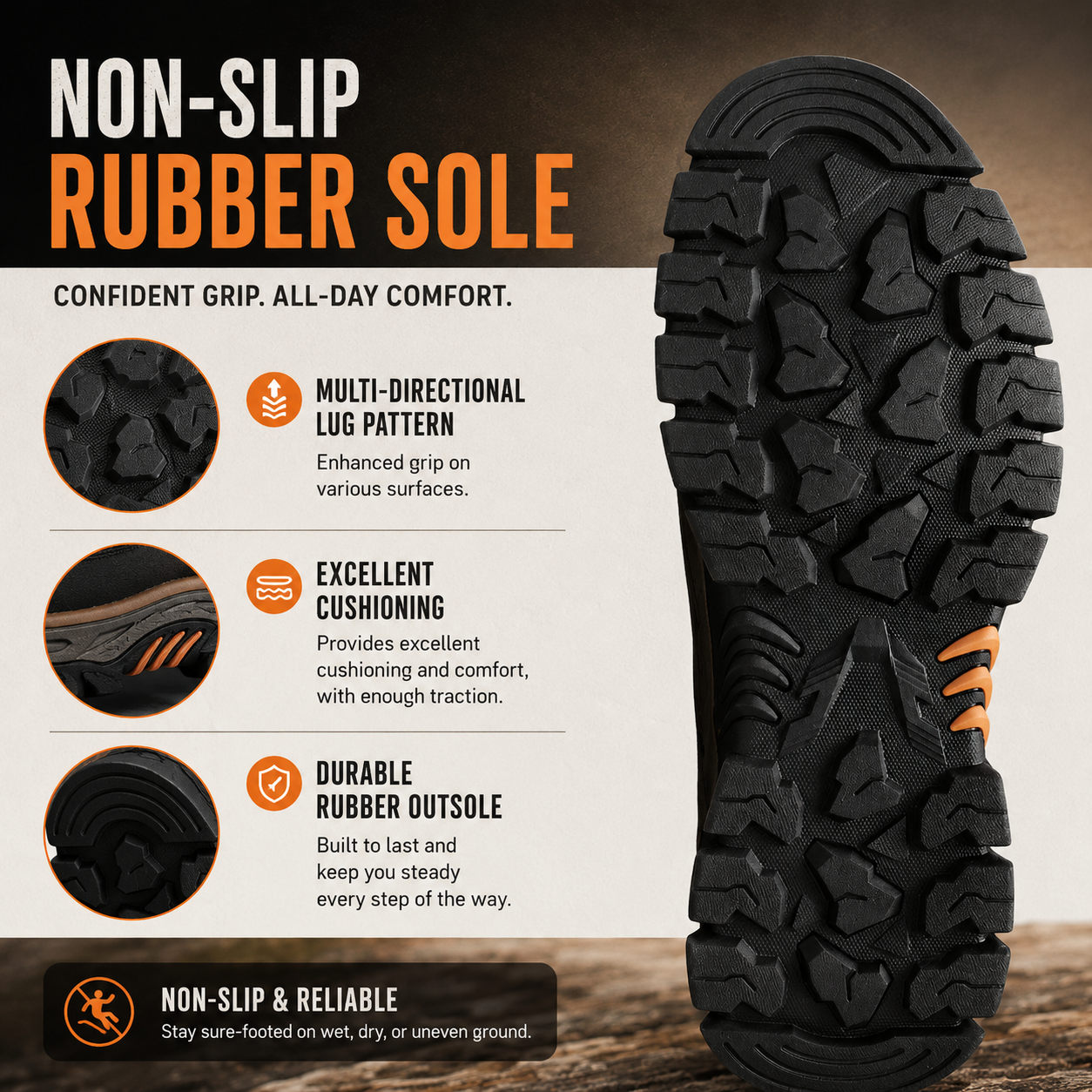 Men's Rugged Slip-On Shoes – Orthopedic Comfort & Wide Fit